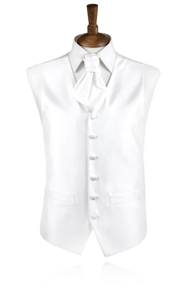 Boys White Dupion Waistcoat primary image