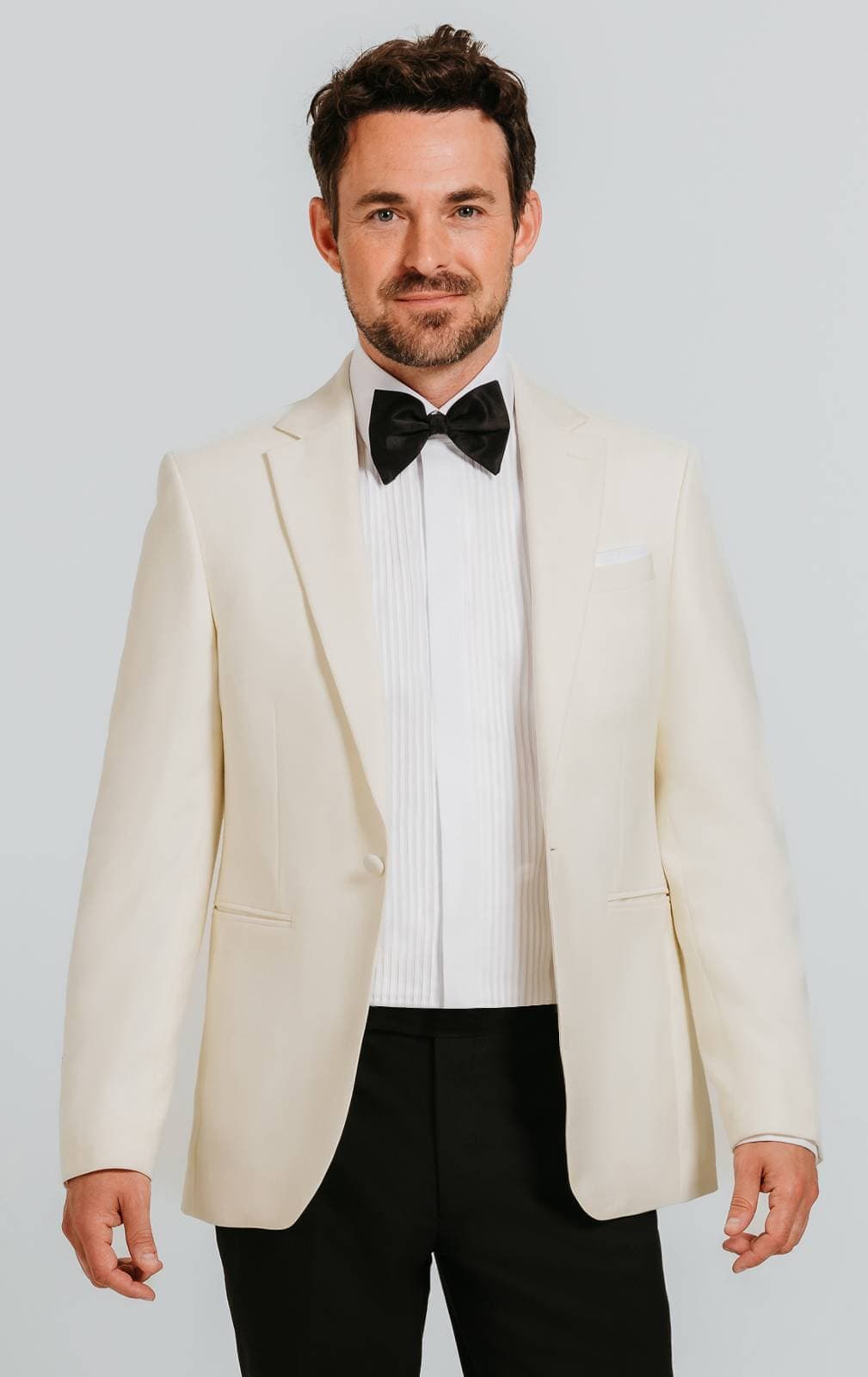 White Notch Lapel Tuxedo Jacket primary image