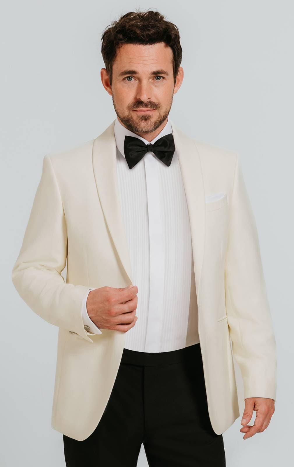 White Shawl Lapel Tuxedo Jacket primary image