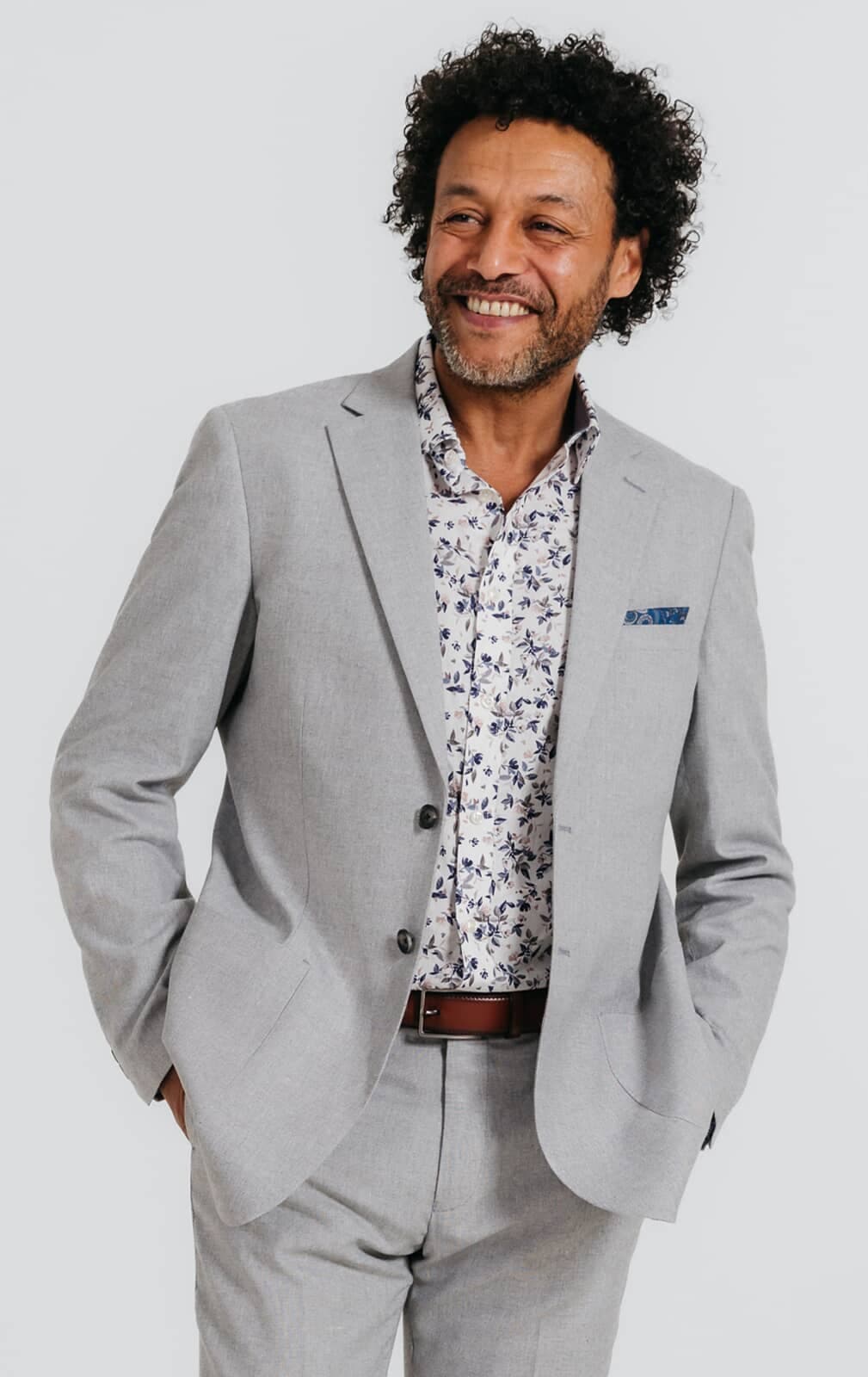 Light Grey Linen Suit Jacket primary image