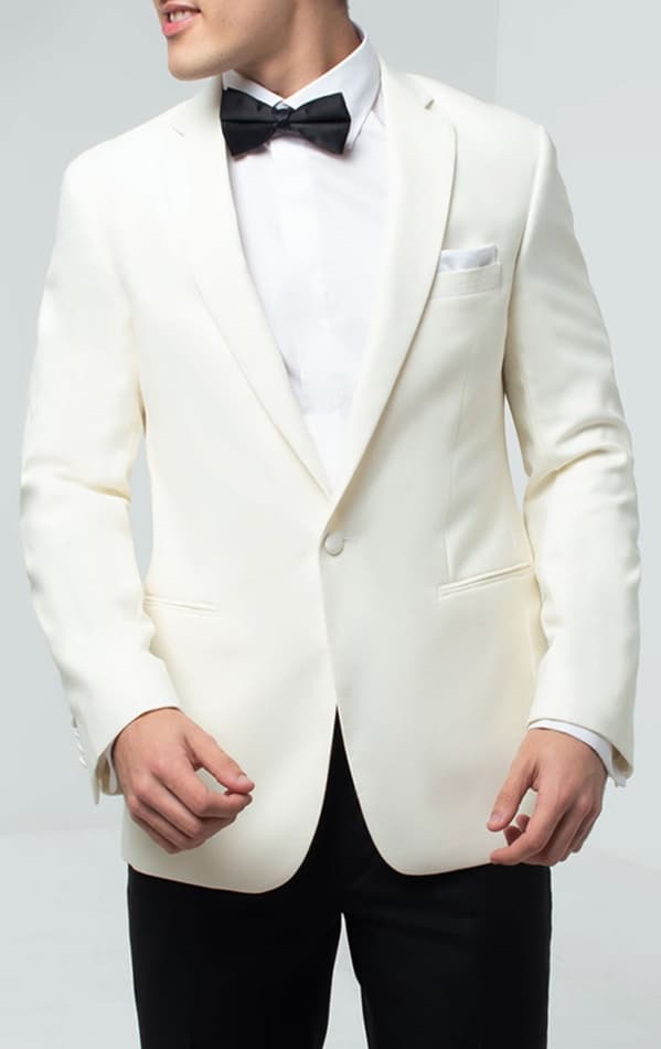 Dobell White Notch Lapel Tuxedo Jacket primary image
