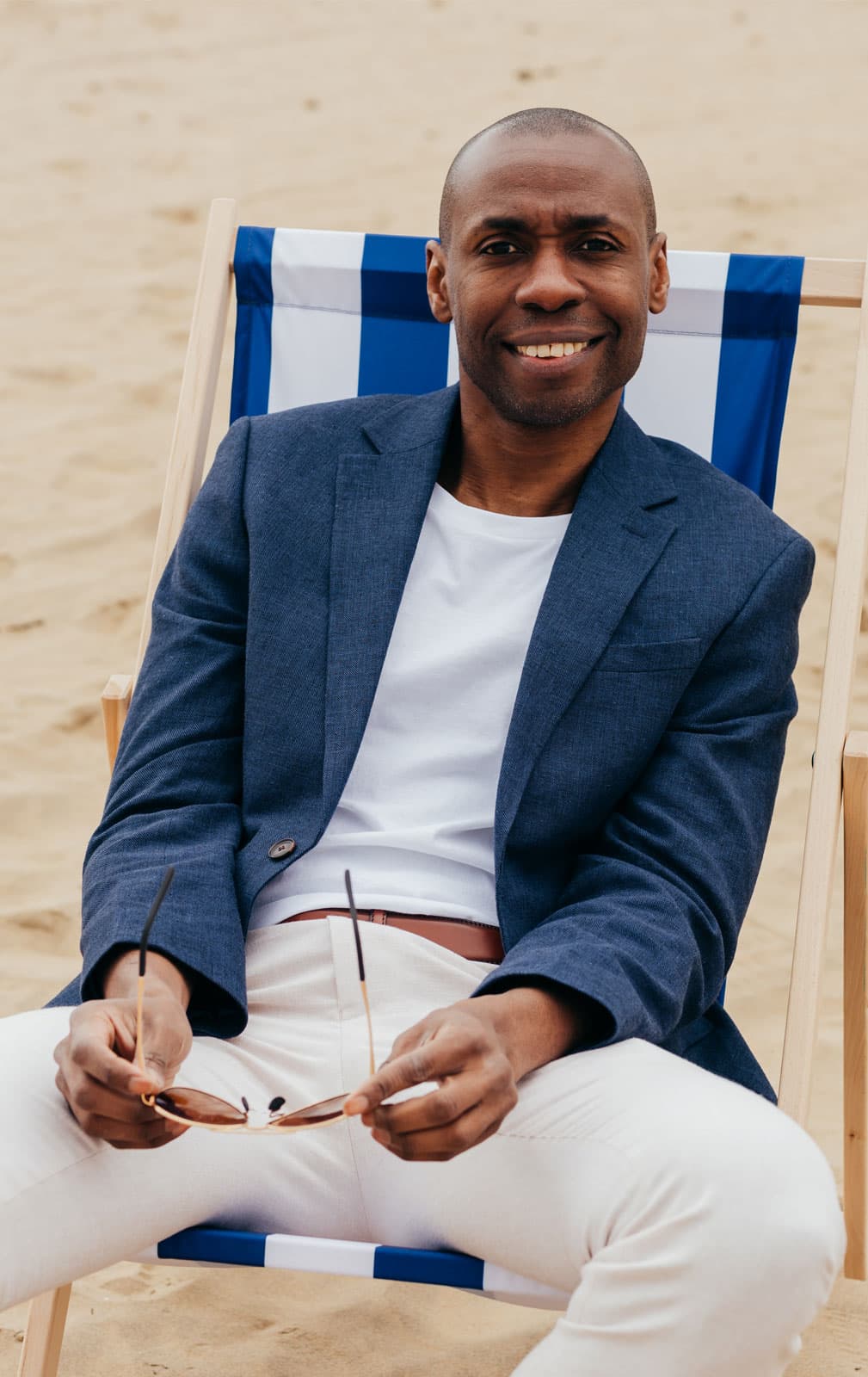 Dobell Navy Linen Suit Jacket primary image