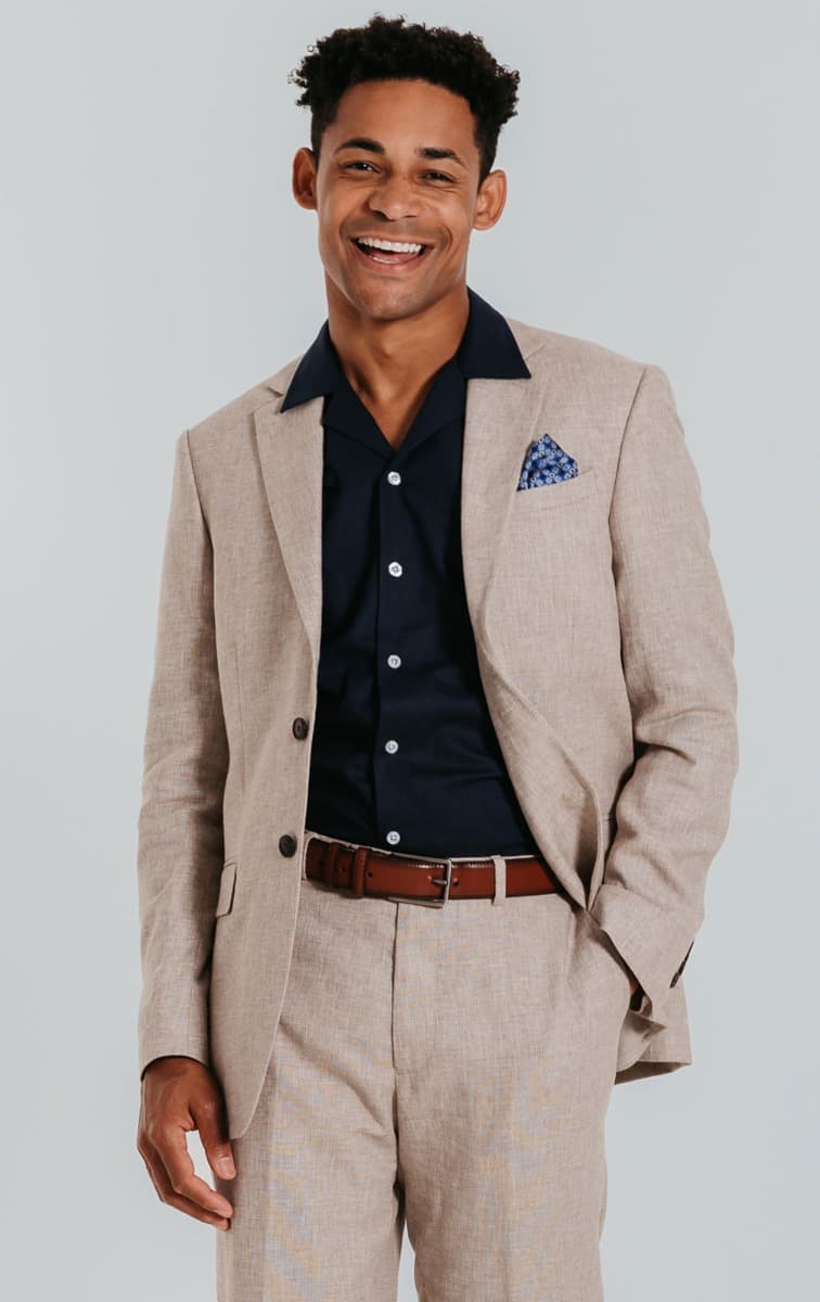 Dobell Sand Linen Suit Jacket primary image
