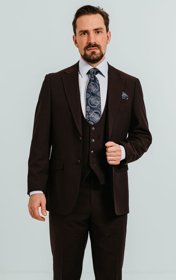 Dobell Burgundy 3 Piece Suit primary image