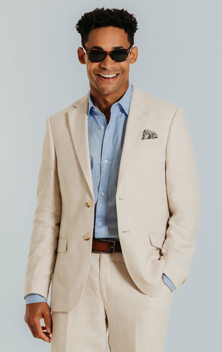 Dobell Cream Linen Suit primary image