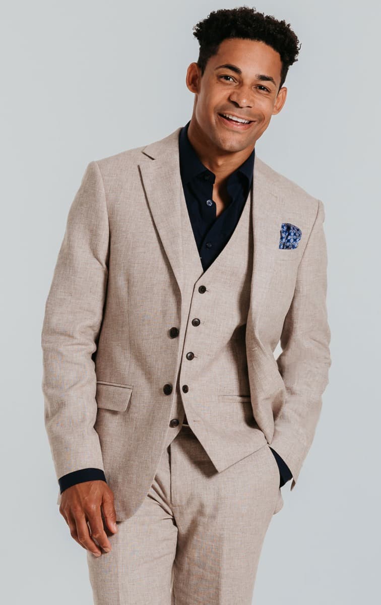 Dobell Sand Linen 3 Piece Suit primary image