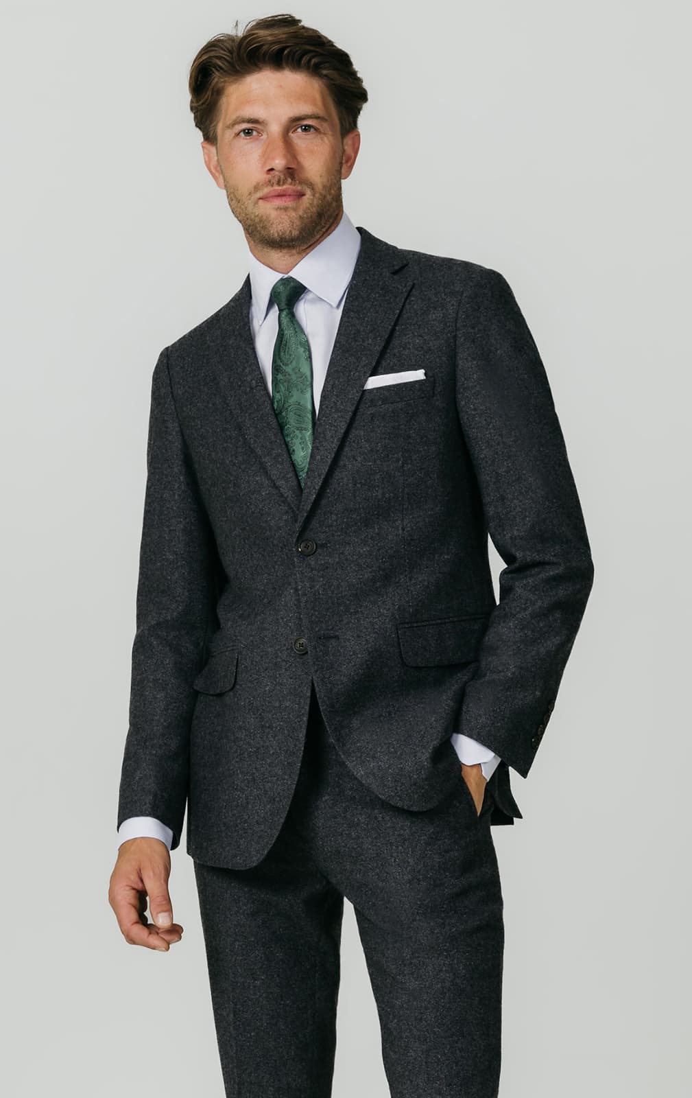 Dobell Grey Donegal Tweed Suit primary image