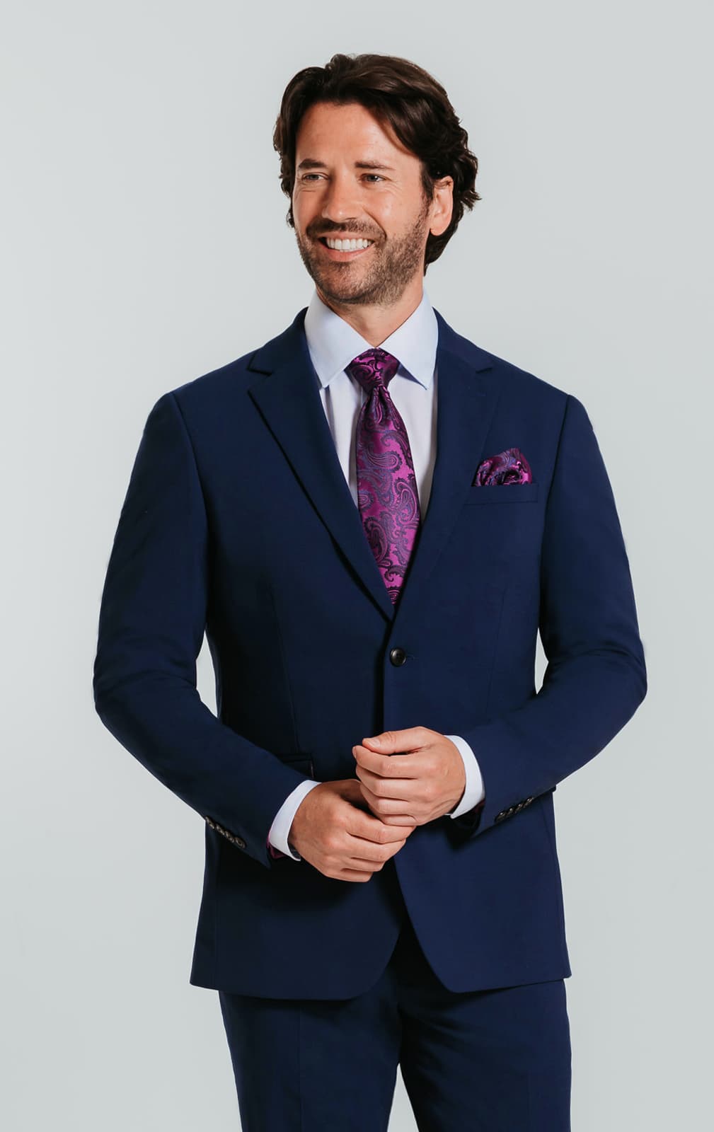 Dobell Blue Slim Suit primary image