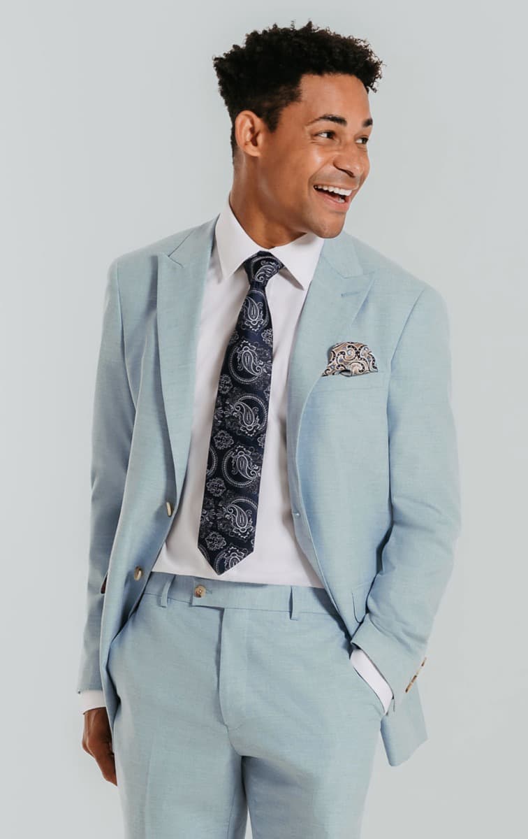 Dobell Light Blue Suit with Peak Lapel primary image