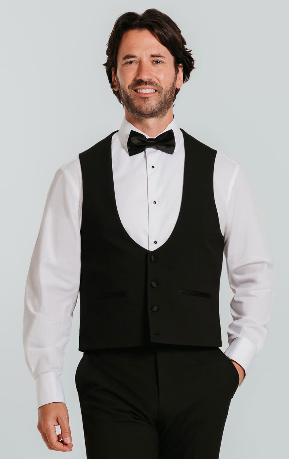 Dobell Black Horseshoe Tuxedo Waistcoat primary image