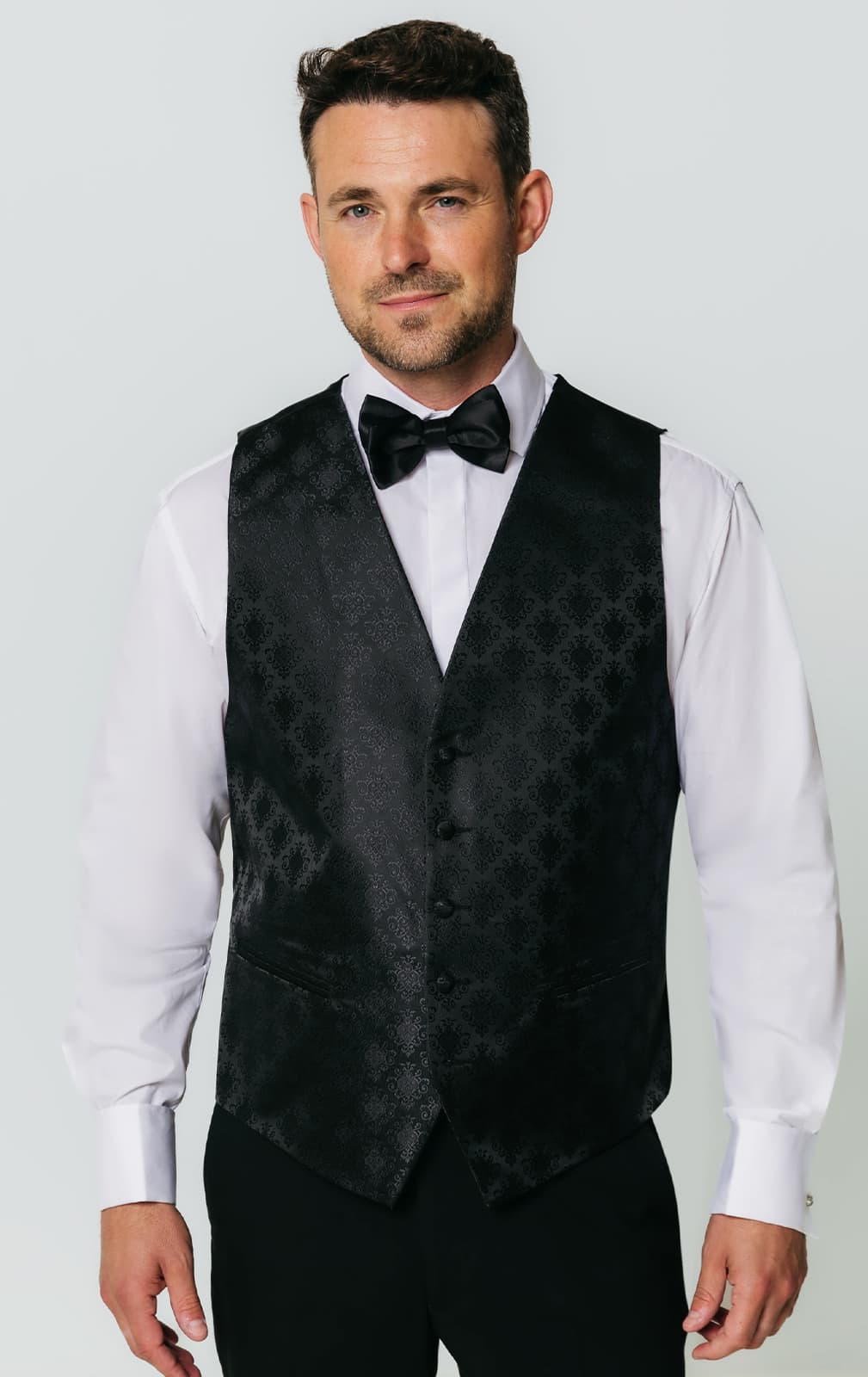 Dobell Black Da Vinci Waistcoat primary image