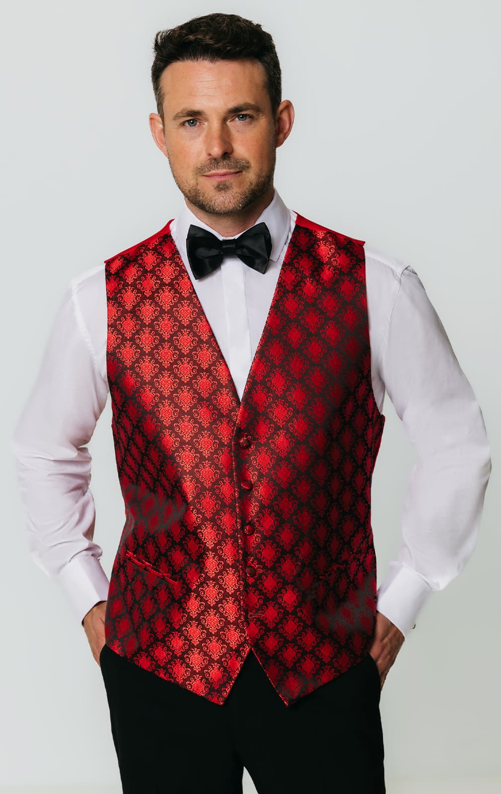 Dobell Red Da Vinci Waistcoat primary image
