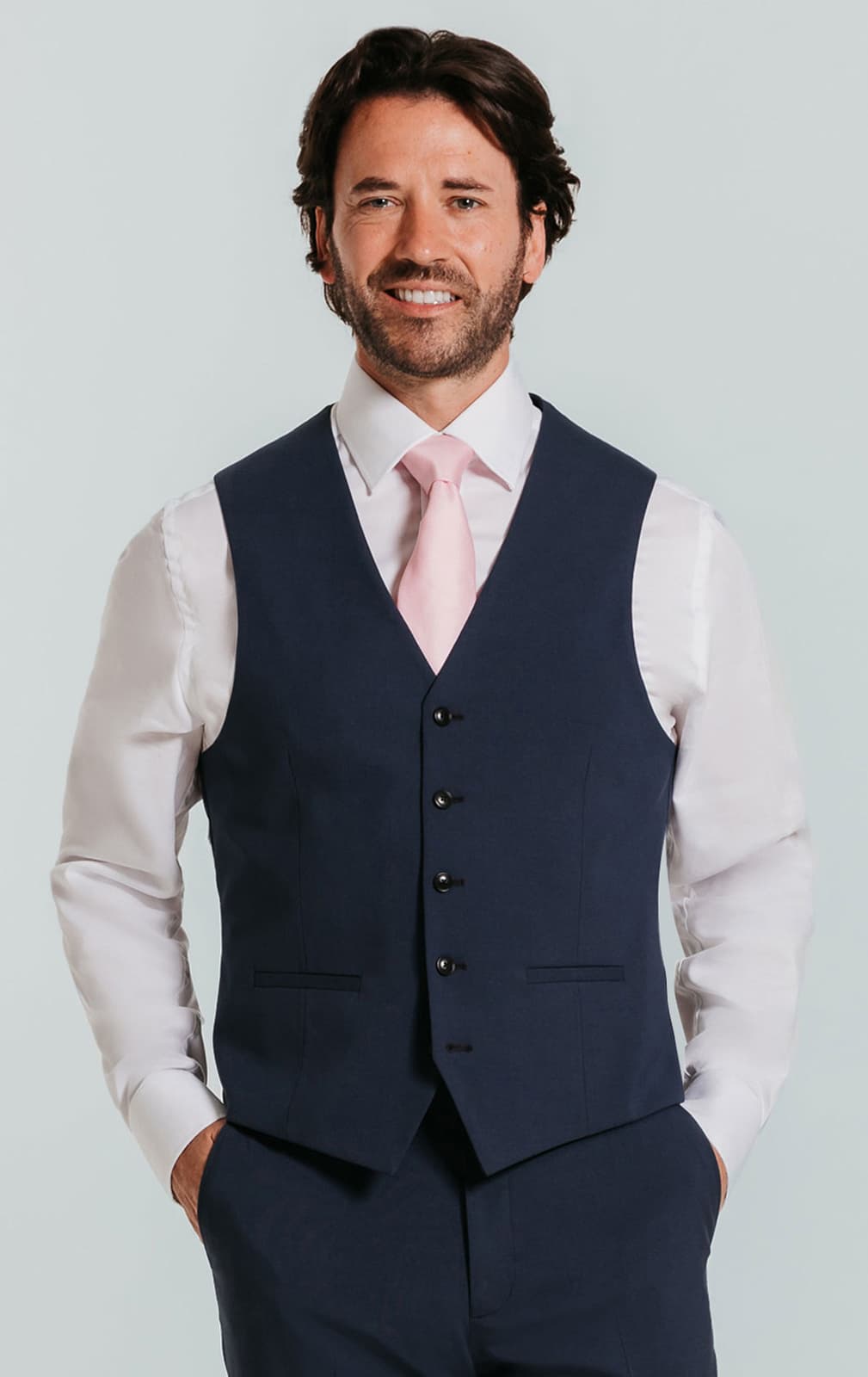 Dobell Mid Blue Waistcoat primary image