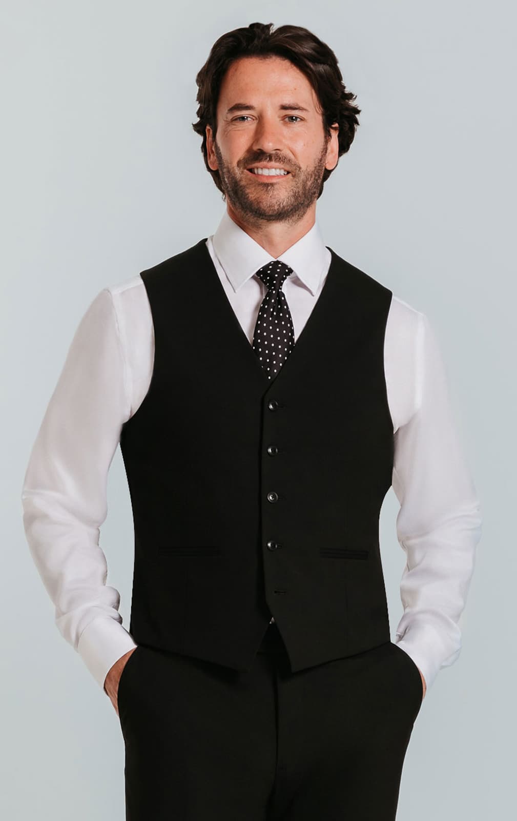 Dobell Black Slim Fit Waistcoat primary image