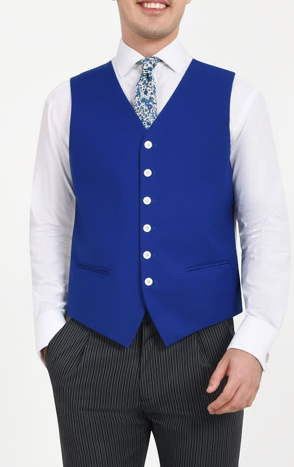 Dobell Royal Blue Morning Suit Waistcoat primary image