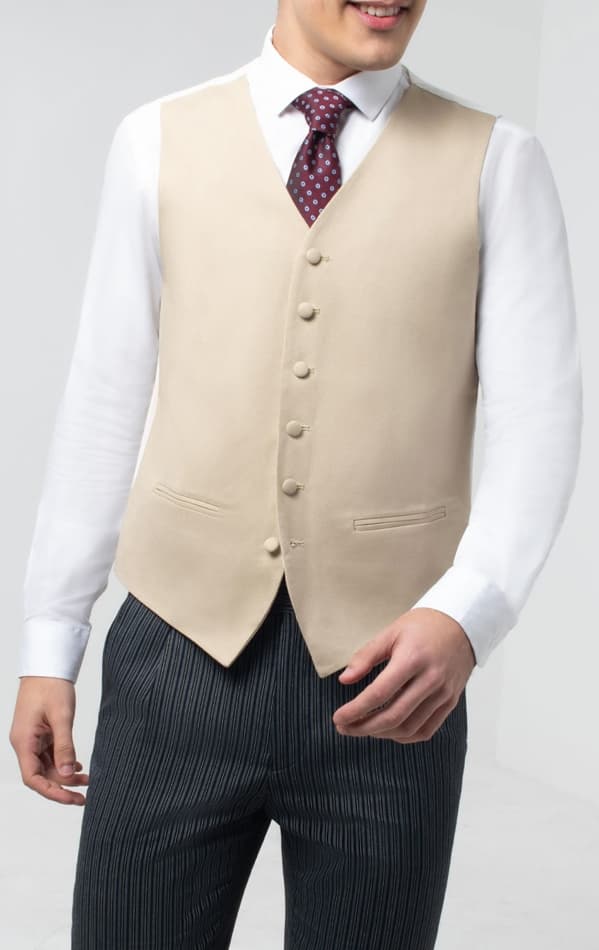 Dobell Gold/Buff Single Breasted Morning Suit Waistcoat primary image