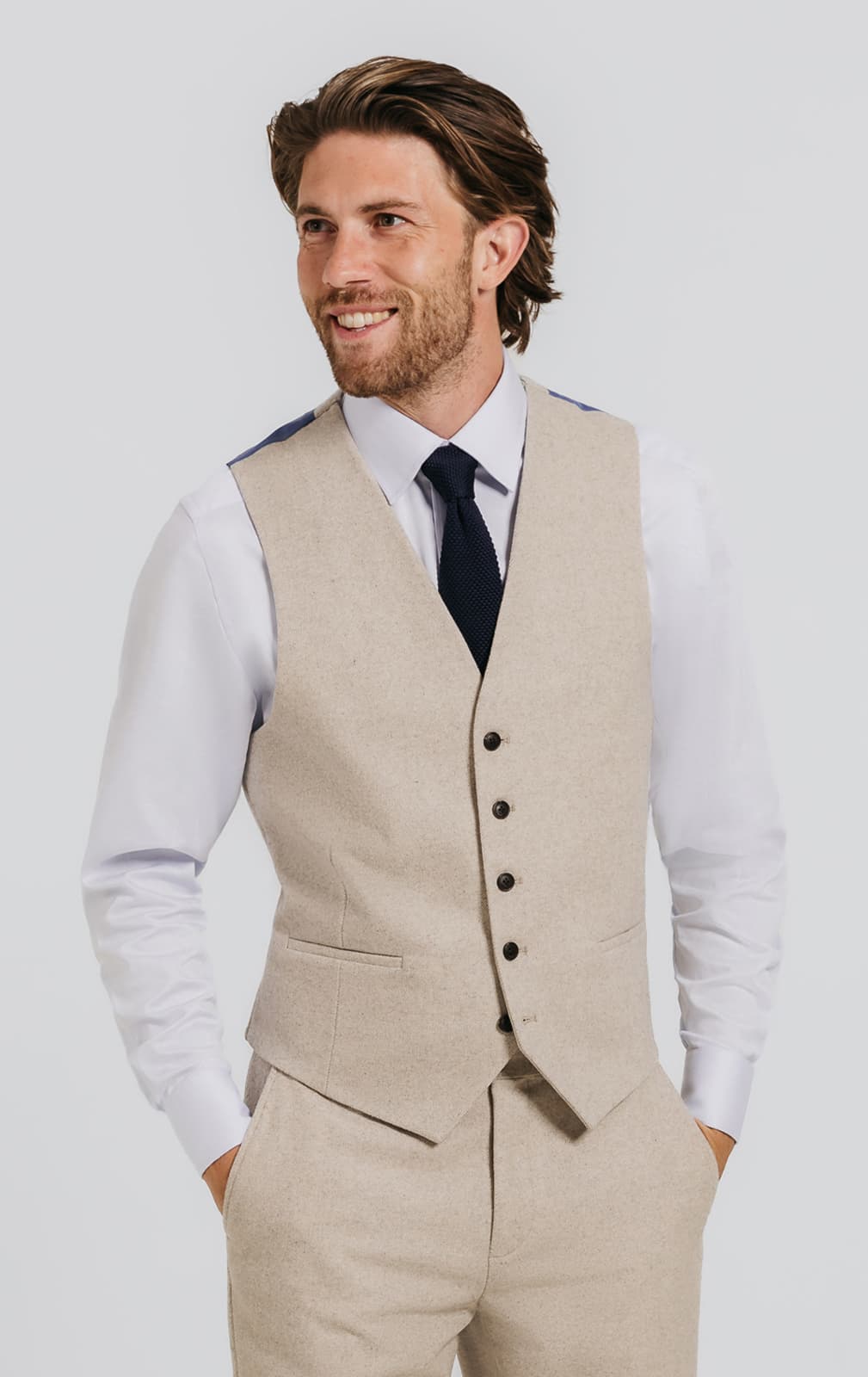 Stone Twill Tweed Waistcoat primary image