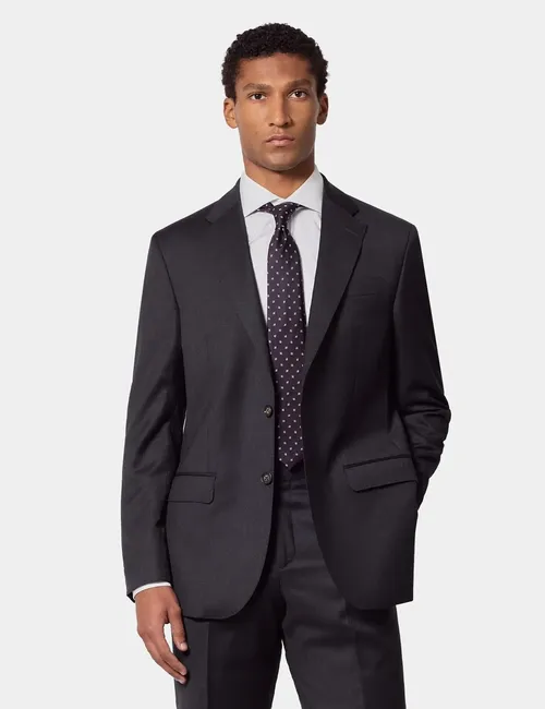 Charcoal twill suit jacket