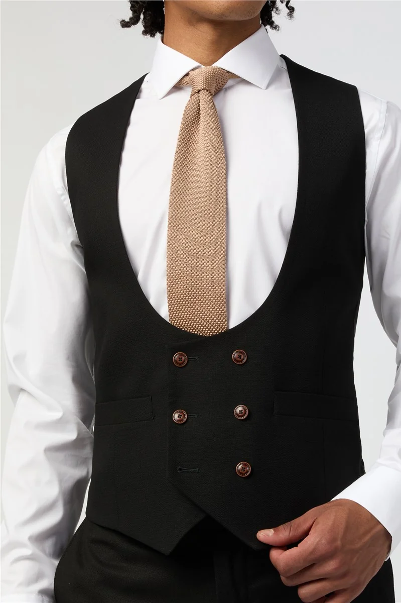 Antique Rogue Slim Fit Blake Black Texture Stretch Jacket thumbnail 12