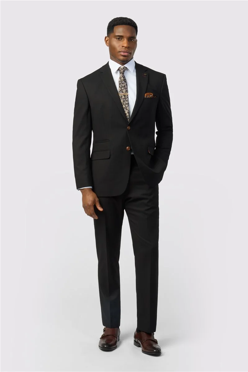 Antique Rogue Slim Fit Blake Black Texture Stretch Jacket thumbnail 4