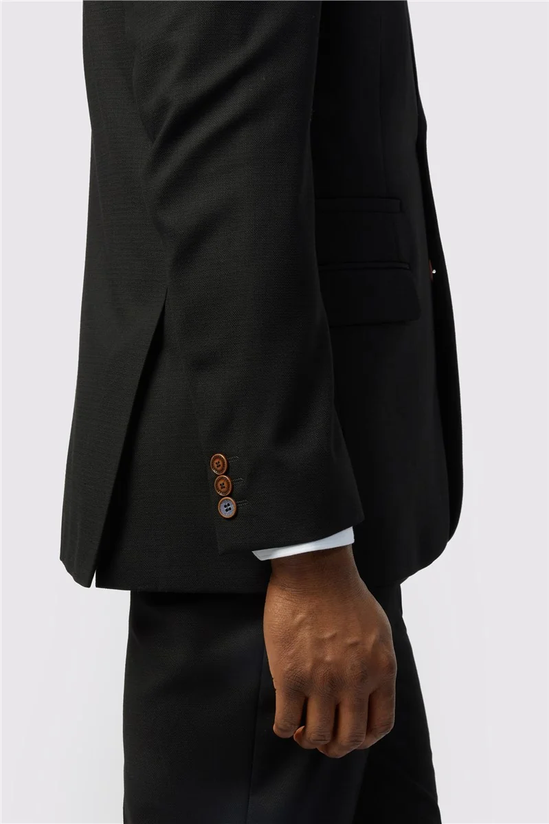 Antique Rogue Slim Fit Blake Black Texture Stretch Jacket thumbnail 6