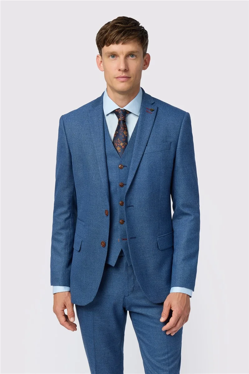 Antique Rogue Slim Fit Blake Blue Texture Stretch Jacket thumbnail 2
