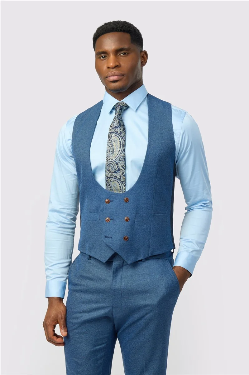 Antique Rogue Slim Fit Blake Blue Texture Stretch Jacket thumbnail 8