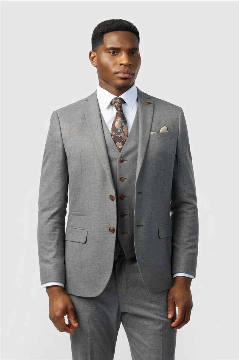 Antique Rogue Slim Fit Blake Grey Texture Stretch Jacket thumbnail 2