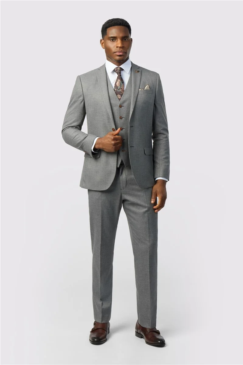 Antique Rogue Slim Fit Blake Grey Texture Stretch Jacket thumbnail 3