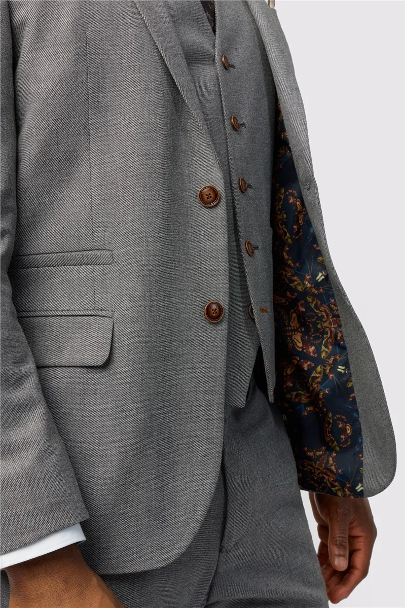 Antique Rogue Slim Fit Blake Grey Texture Stretch Jacket thumbnail 6