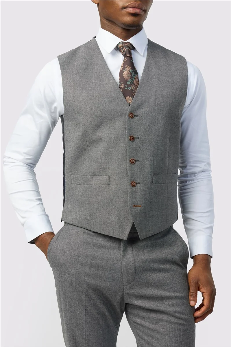 Antique Rogue Slim Fit Blake Grey Texture Stretch Jacket thumbnail 11