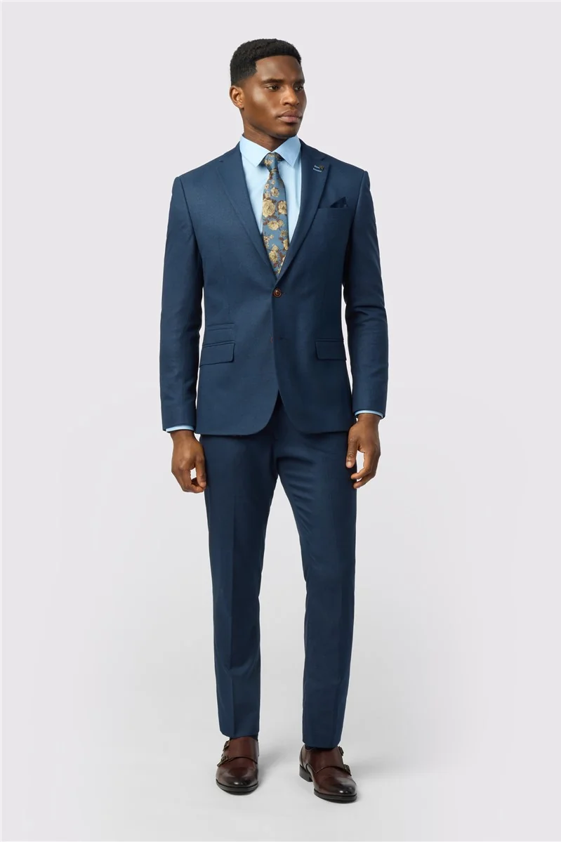 Antique Rogue Slim Fit Blake Navy Texture Stretch Jacket thumbnail 4