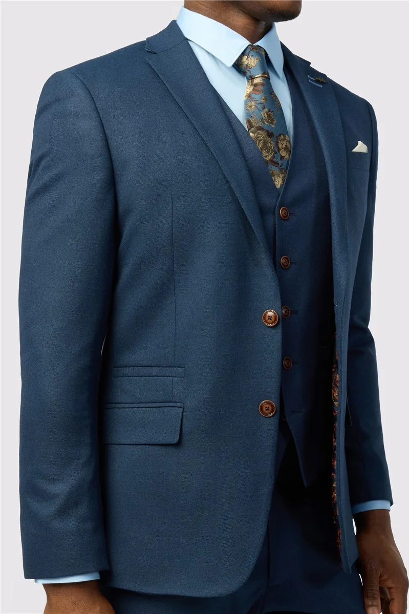 Antique Rogue Slim Fit Blake Navy Texture Stretch Jacket thumbnail 5