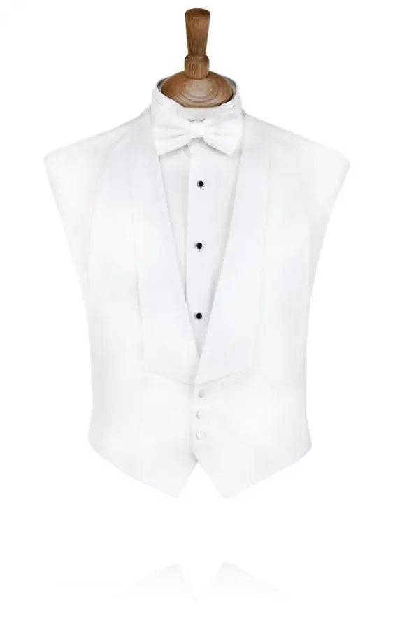 2 Piece White Tie, Dress Shirt, Waistcoat & Bow Tie thumbnail 9