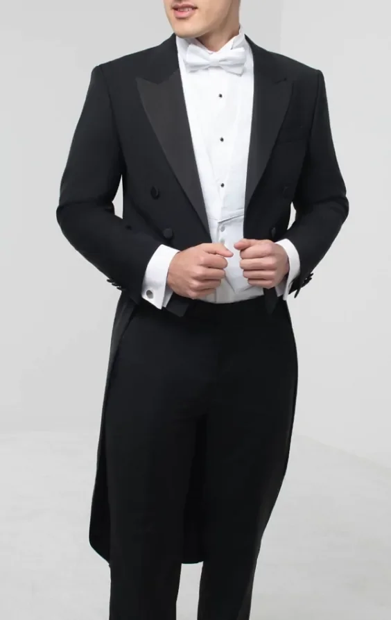 2 Piece Wool White Tie, Dress Shirt, Waistcoat & Bow Tie thumbnail 3