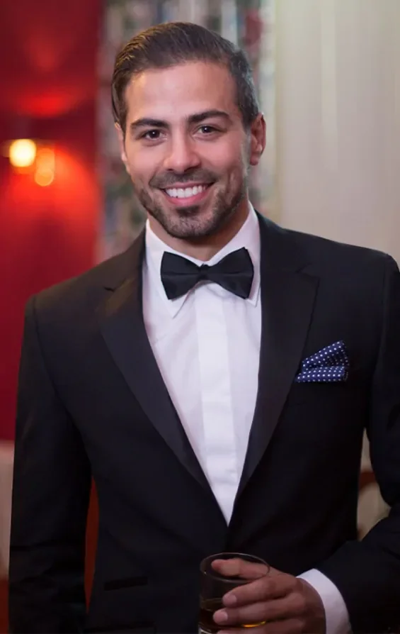 Black 100% Wool 2 Piece Tuxedo, Dress Shirt, Dress Shoes, Cummerbund, Bow Tie thumbnail 2