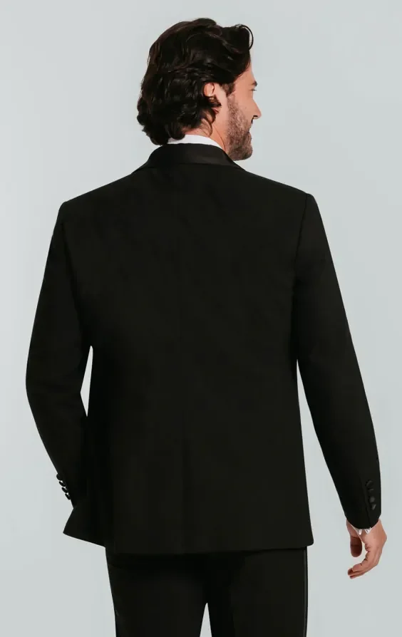 Black 2 Piece Tuxedo, Dress Shirt, Bow Tie thumbnail 3