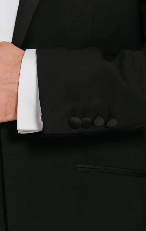 Black 2 Piece Tuxedo, Dress Shirt, Waistcoat, Dress Shoes, Bow Tie thumbnail 4