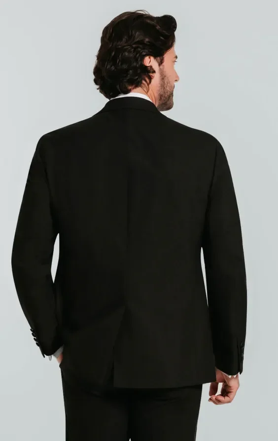 Black 3 Piece Slim-Fit Tuxedo with Notch Lapel thumbnail 4