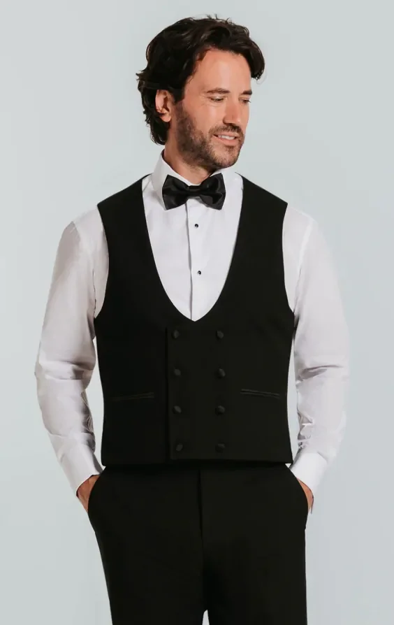 Black 3 Piece Tuxedo with Notch Lapel thumbnail 9