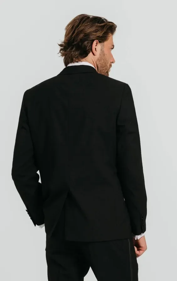 Black Double Breasted 3 Piece Tuxedo thumbnail 4