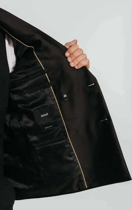 Black Double Breasted 3 Piece Tuxedo thumbnail 7