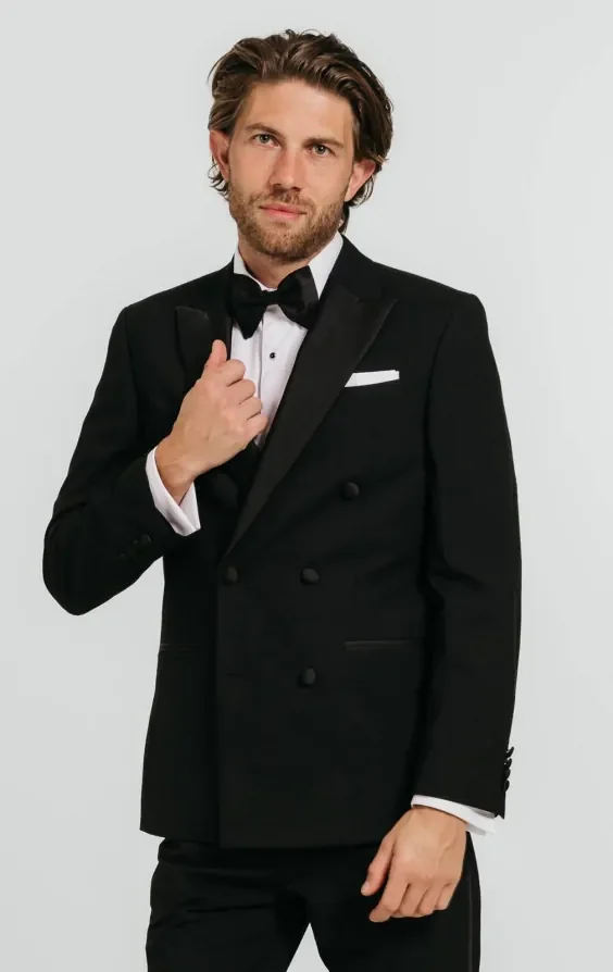 Black Double Breasted Dinner Jacket thumbnail 2