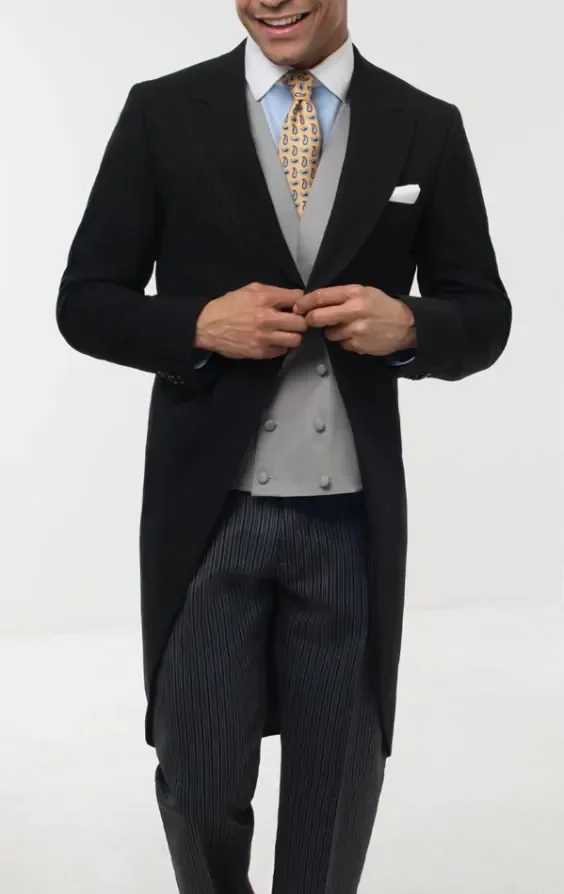 Black Morning Suit with Striped Trousers thumbnail 3