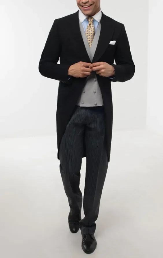 Black Morning Suit with Striped Trousers thumbnail 4