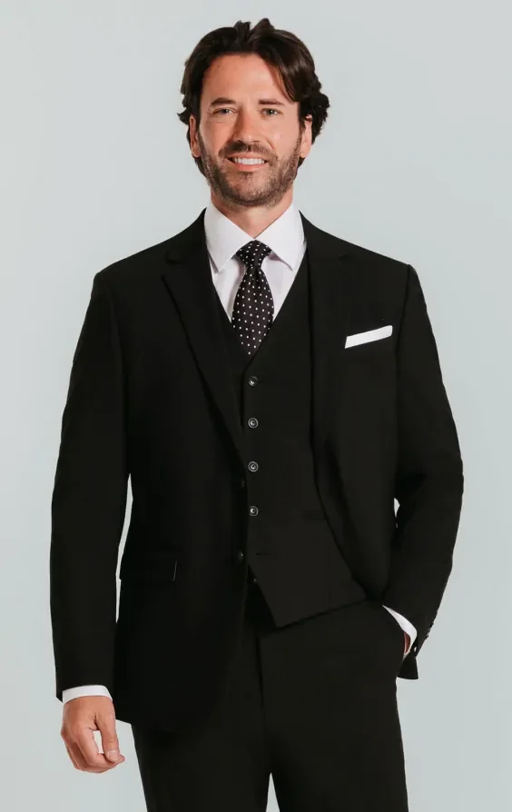Black Slim Fit 3 Piece Suit thumbnail 2