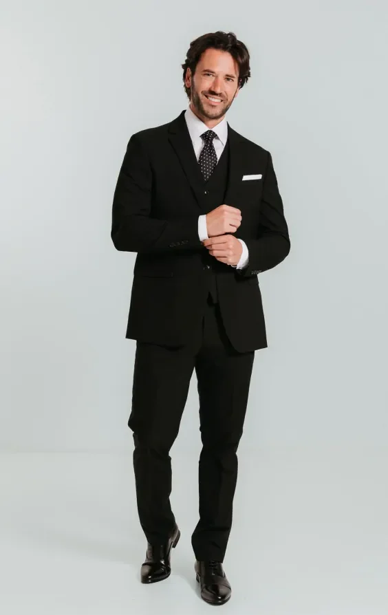 Black Slim Fit 3 Piece Suit thumbnail 3