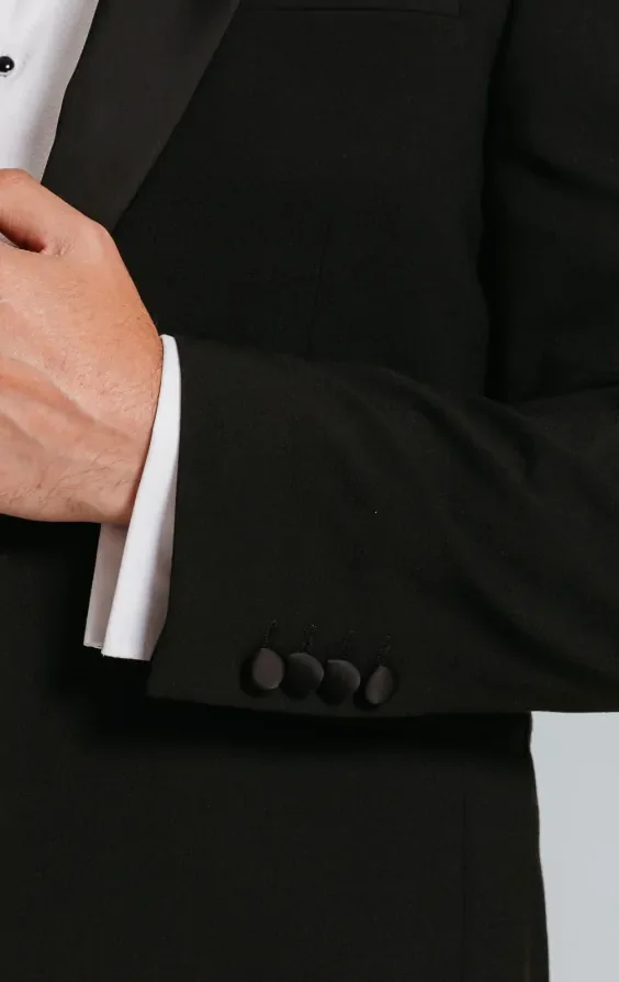 Black Slim-Fit Dinner Jacket with Shawl Lapel thumbnail 4