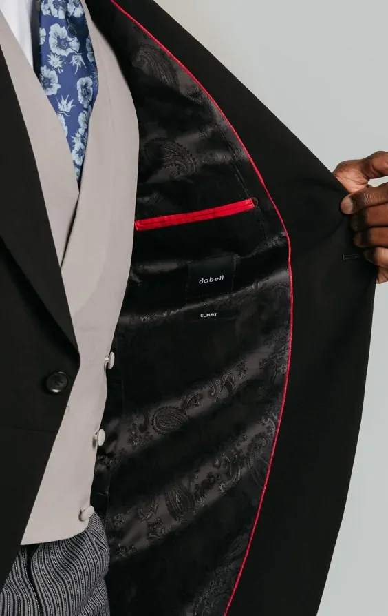 Black Slim Fit Morning Suit Tailcoat thumbnail 6