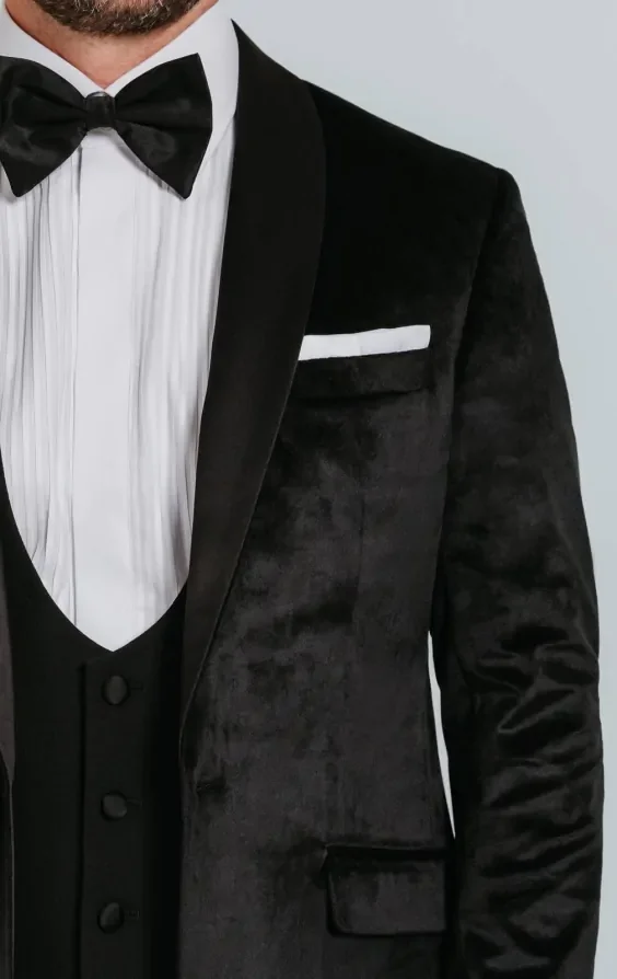 Black Slim Fit Velvet Tuxedo thumbnail 6